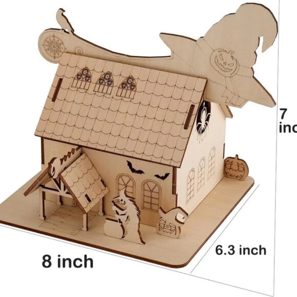 Diy Color Magic House Wooden Model Creative Arts and Crafts Set Gift on Birthday - Picture 2 of 5